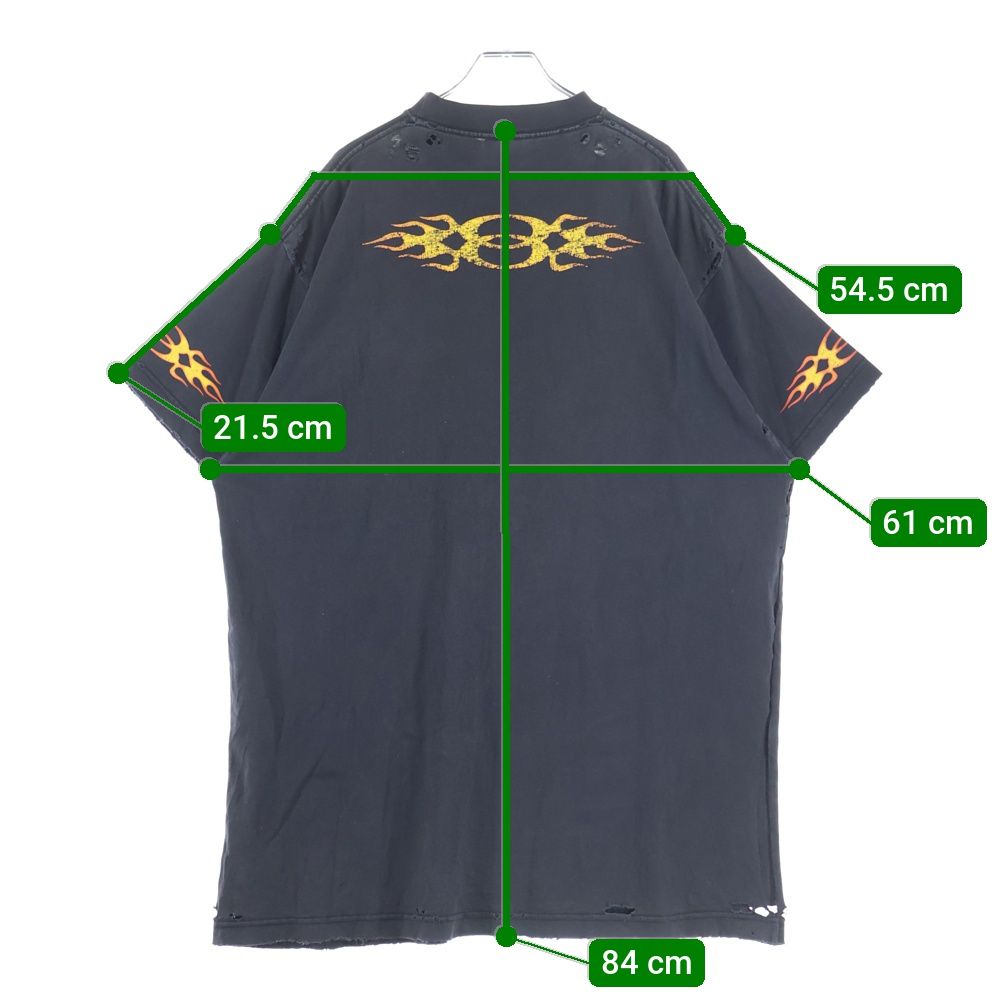 BALENCIAGA (バレンシアガ) 24SS ユーズド加工 フレイムロゴ オーバー