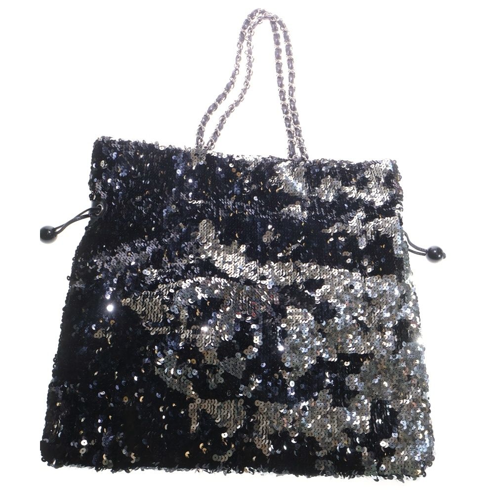 CHANEL (シャネル) ココマーク スパンコール チェーントートバッグ