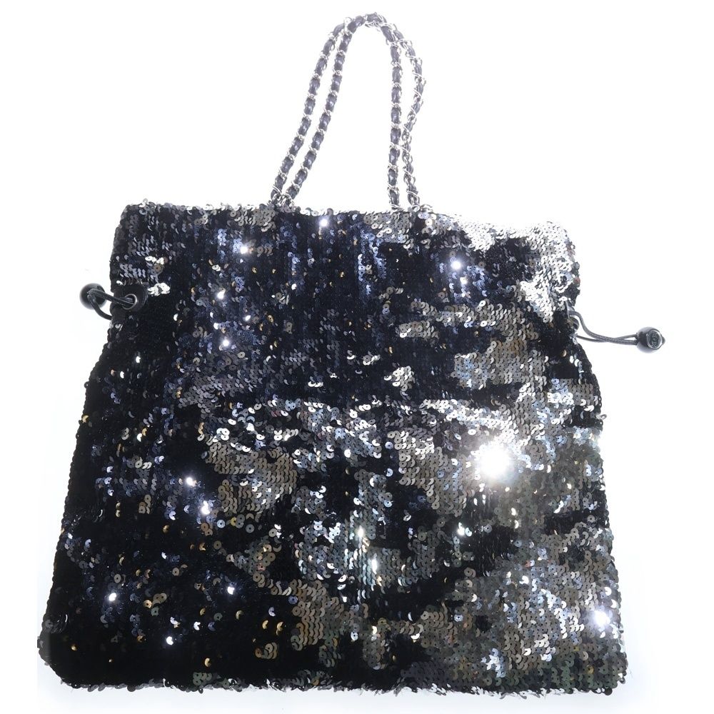 CHANEL (シャネル) ココマーク スパンコール チェーントートバッグ