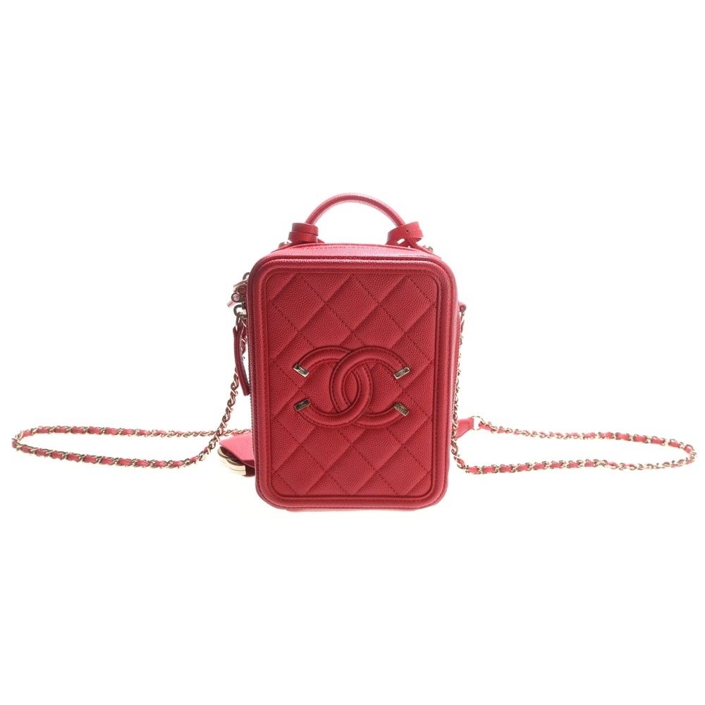 CHANEL (シャネル) CCフィリグリー チェーンショルダーバッグ レッド