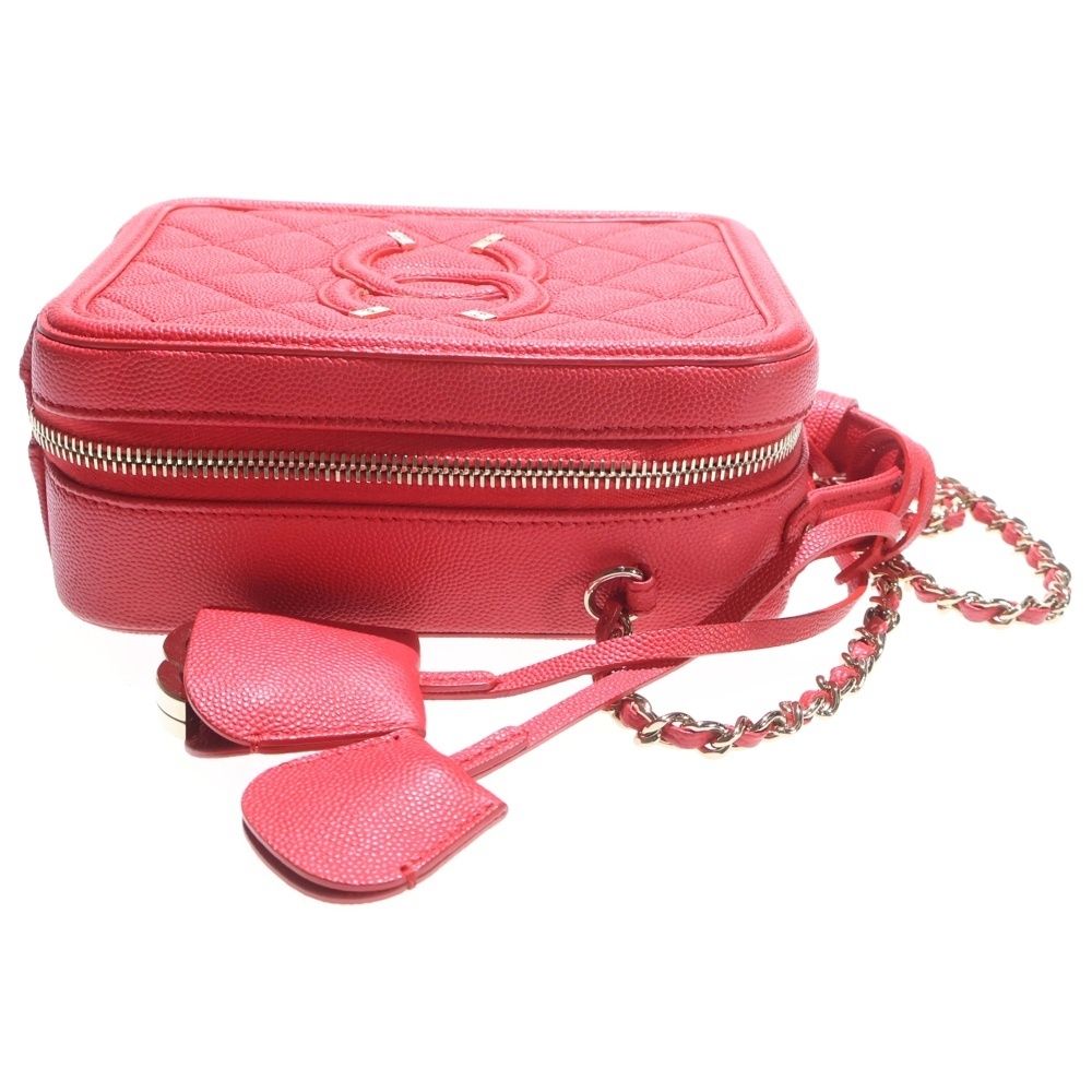 CHANEL (シャネル) CCフィリグリー チェーンショルダーバッグ レッド
