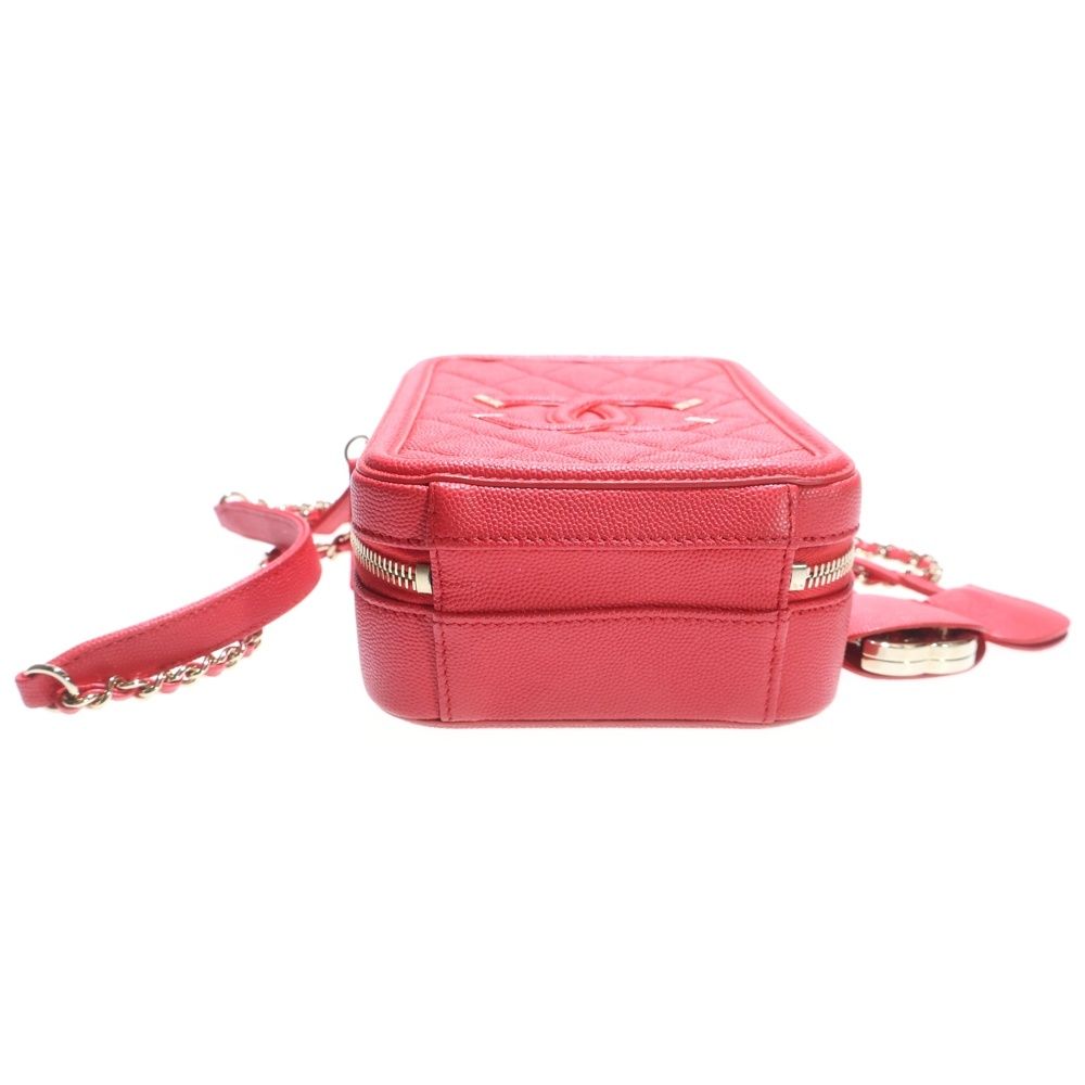 CHANEL (シャネル) CCフィリグリー チェーンショルダーバッグ レッド