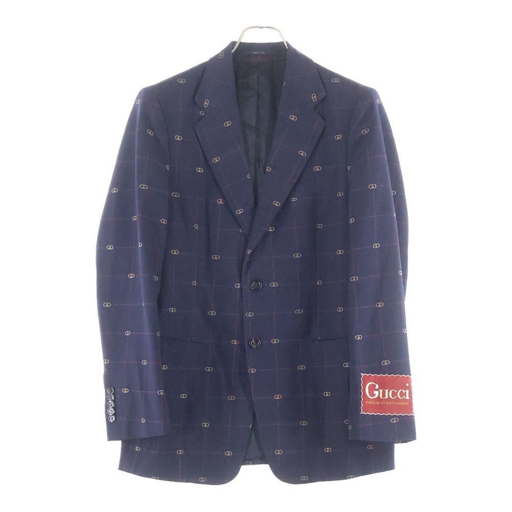 GUCCI (グッチ) GGチェックジャガード シングルテーラードジャケット