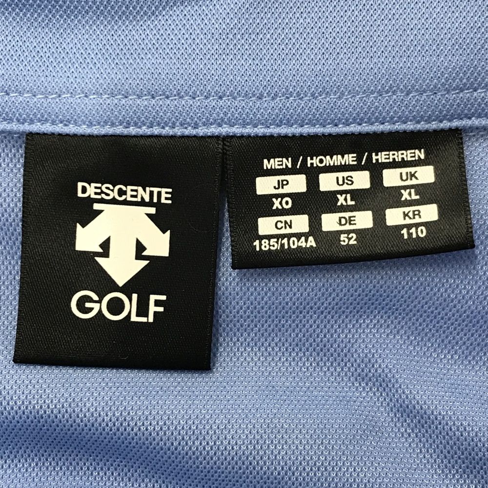サイズ：XO DESCENTE GOLF デサントゴルフ 半袖ポロシャツ ブルー系