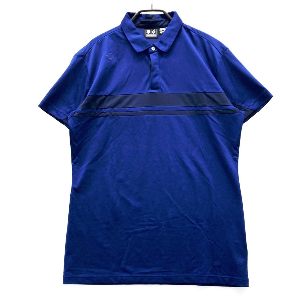 サイズ：O DESCENTE GOLF デサントゴルフ 半袖ポロシャツ ネイビー系