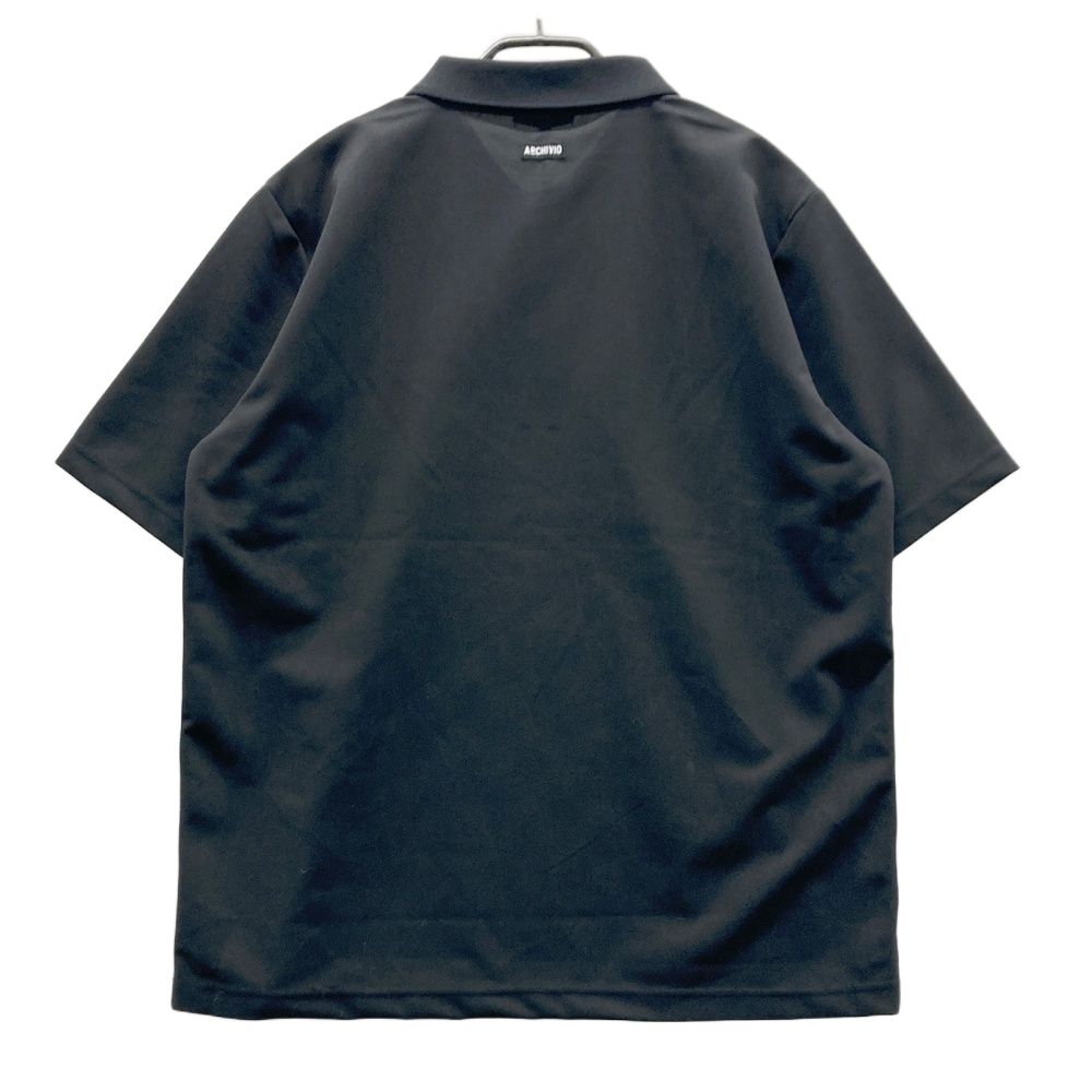 サイズ：48 ARCHIVIO アルチビオ 半袖ポロシャツ 総柄 ブラック系