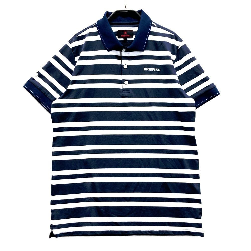 サイズ：L BRIEFING GOLF ブリーフィング 半袖ポロシャツ ボーダー柄