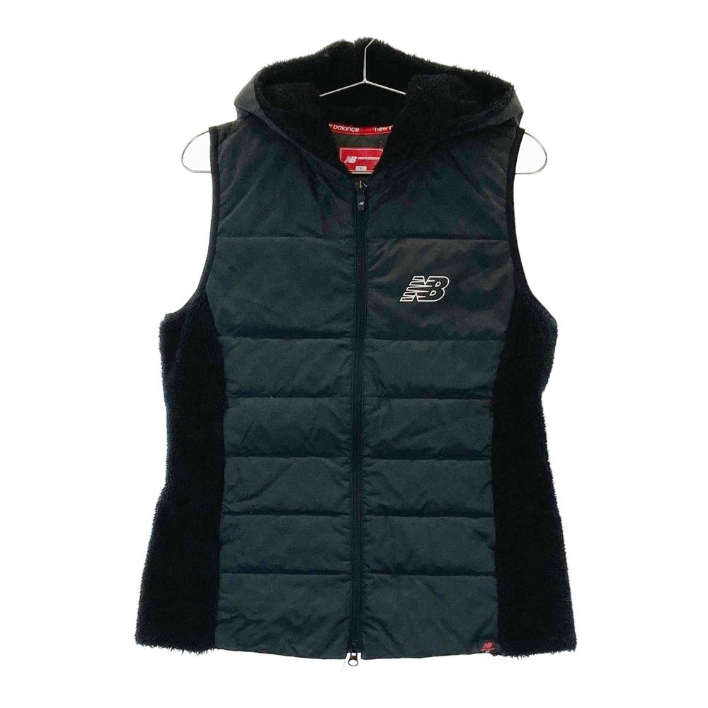 New Balance 白フード付ダウンジャケット&ベストM ゴルフ　レディース サイズ：1 NEW BALANCE GOLF ニューバランス フード付 ボア切替 ダウン