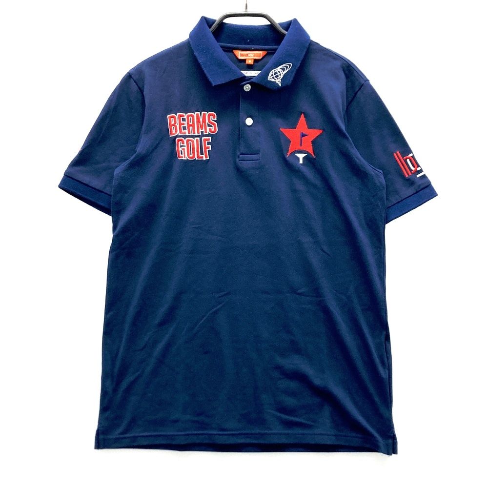 サイズ：S BEAMS GOLF ビームスゴルフ 半袖ポロシャツ ネイビー系