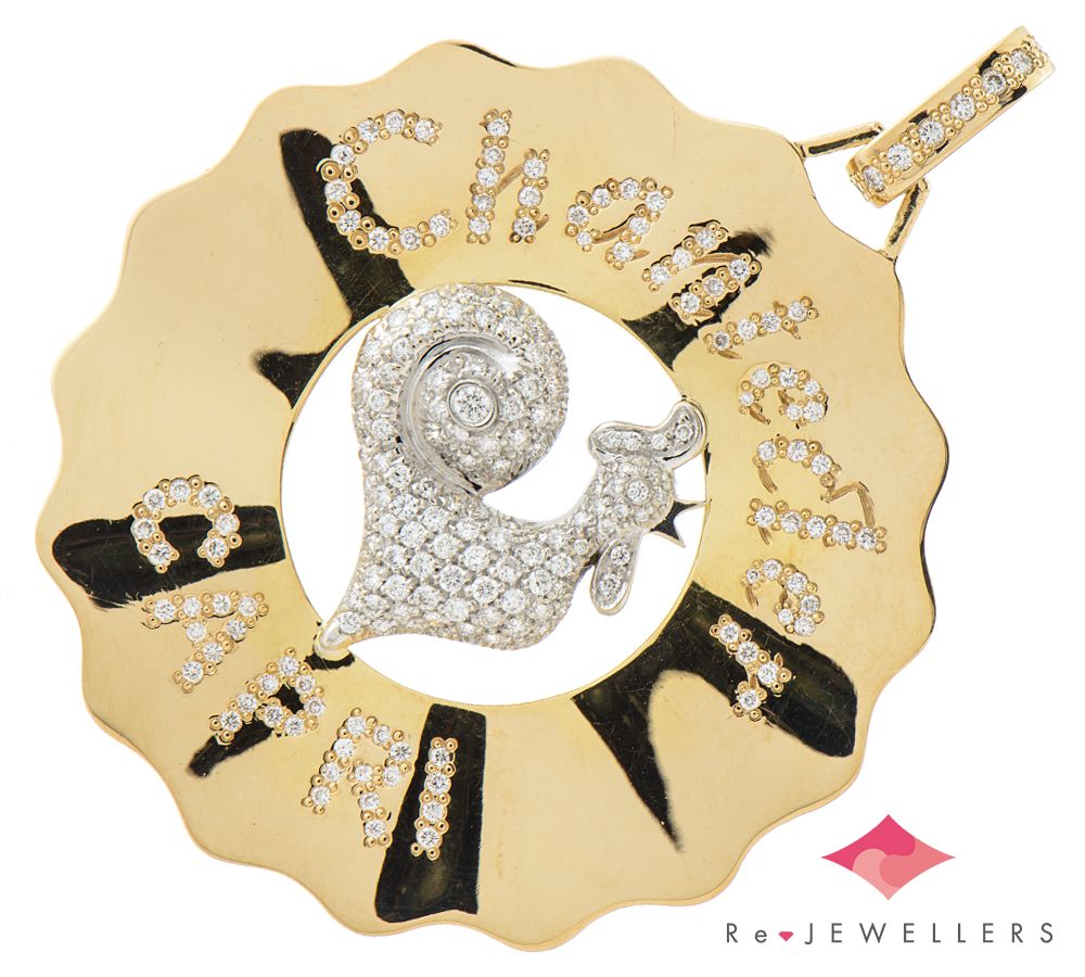 シャンテクレール 雄鶏 ロゴモチーフ ダイヤモンド ペンダントトップ