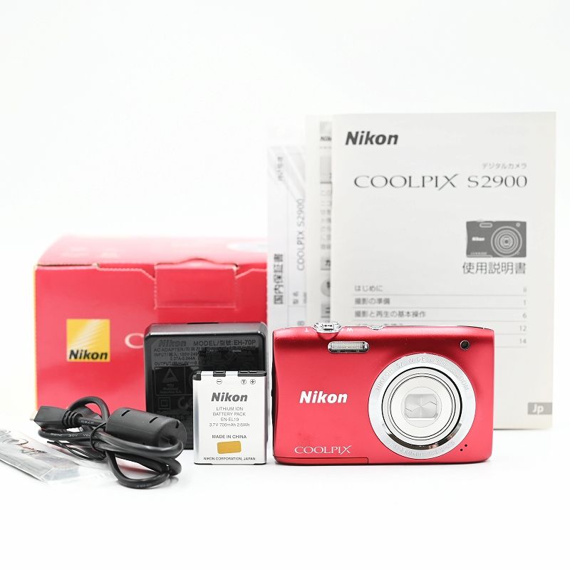 Nikon ニコン デジタルカメラ COOLPIX S2900 レッド コンパクト