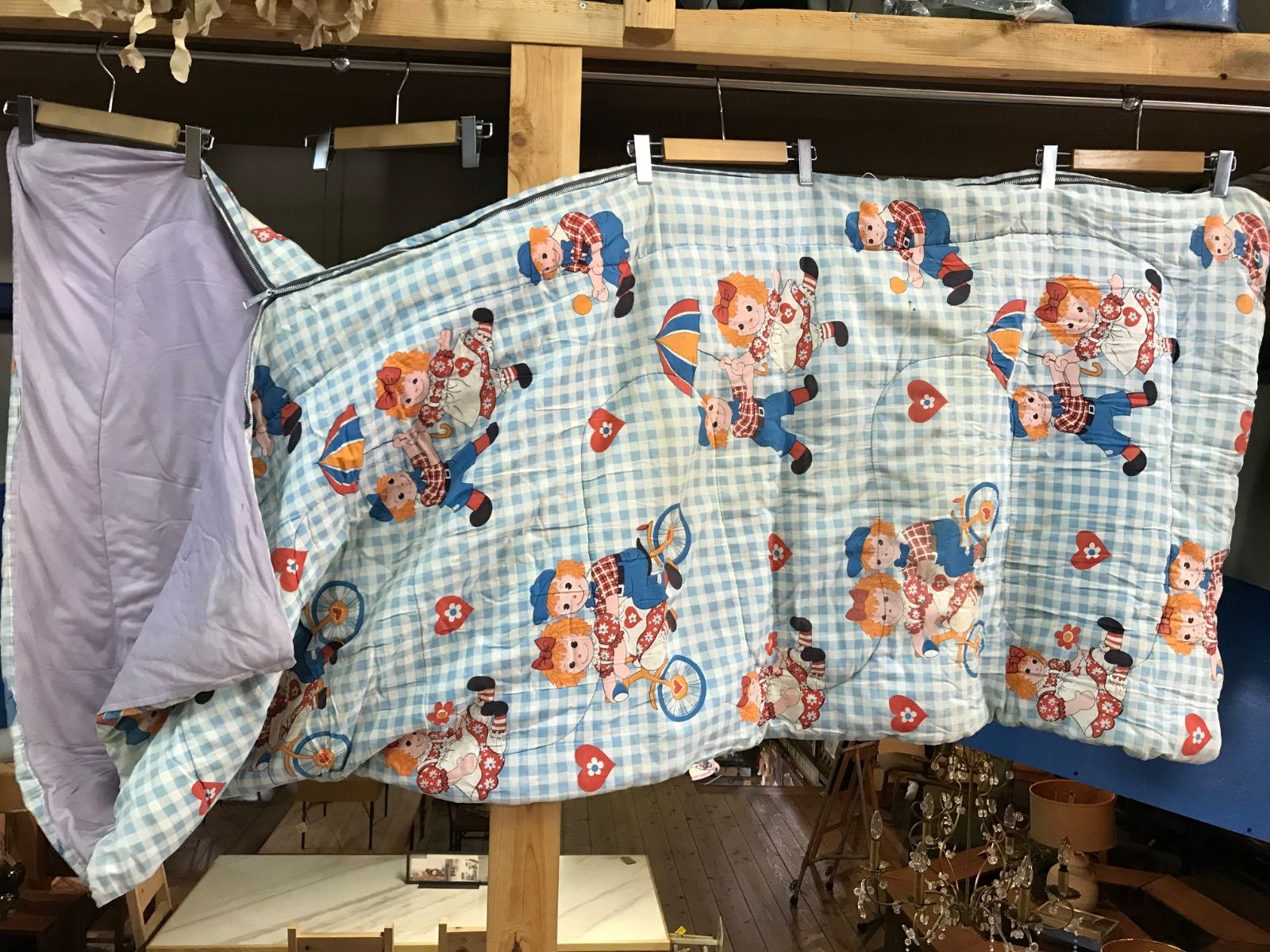 ヴィンテージ　ビンテージ　寝袋　掛け布団　布団　ラガディアンドアンディ ヴィンテージ布団 キャラクター布団 掛け布団 寝具 アメリカン