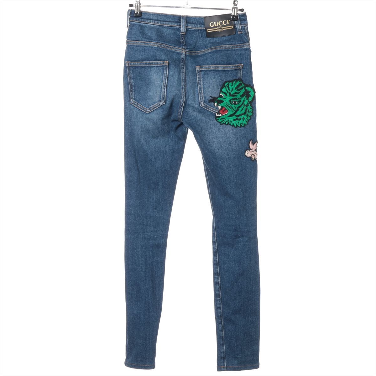GUCCI グッチ コットン アップリケ スキニーデニムパンツ レディース