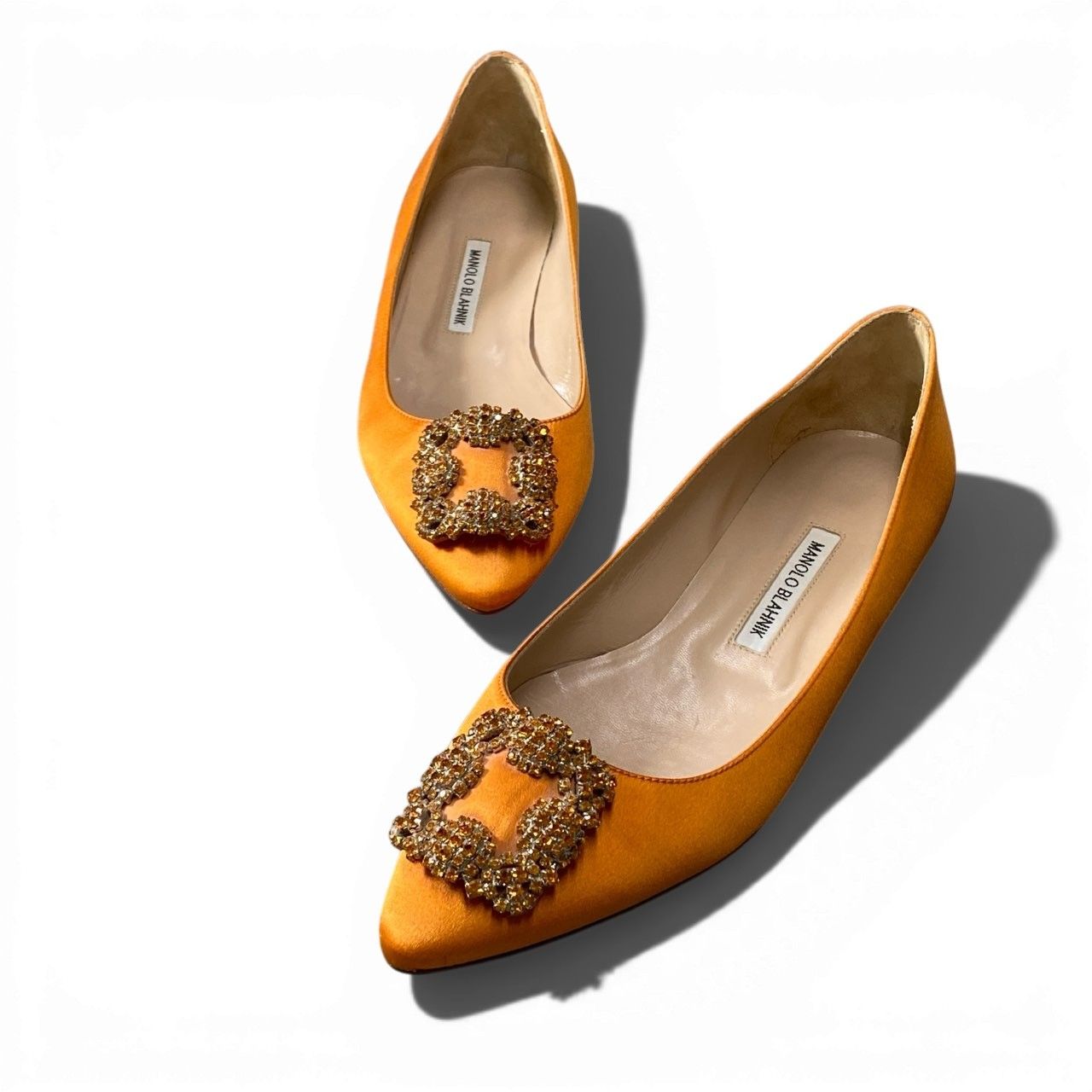 1b2 MANOLO BLAHNIK マノロブラニク ハンギシ ビジュー付き フラット