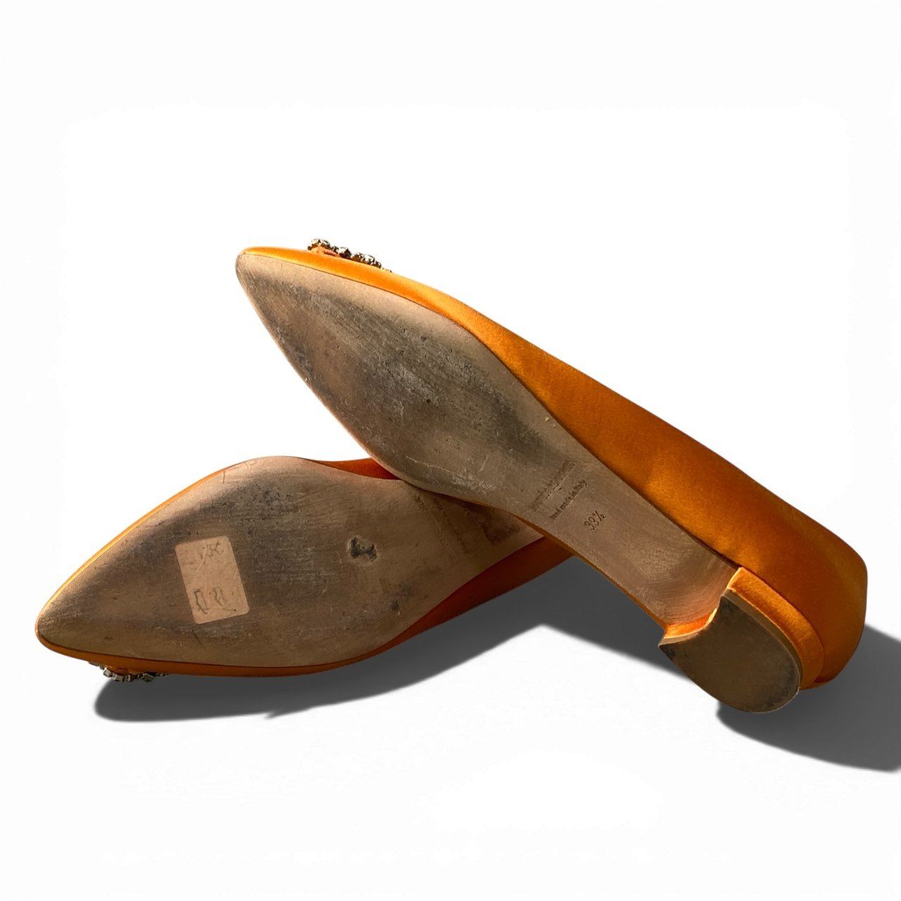 1b2 MANOLO BLAHNIK マノロブラニク ハンギシ ビジュー付き フラット