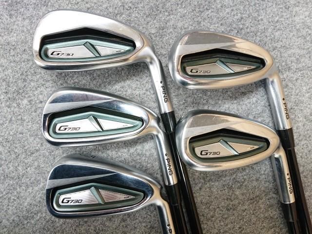 中古】 PING ピン G730 黒ドット POWER SPEC #7-PW UW 5本 アイアン