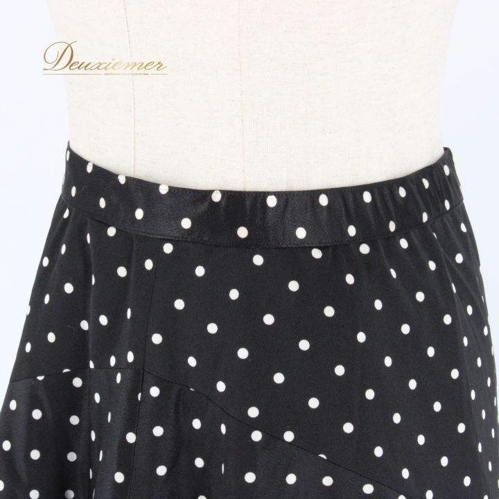 社交ダンス衣装 スカート レディース サンシアルファ 白 ドット 水玉