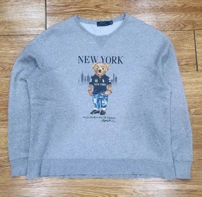 ポロ ラルフローレン NEW YORK クマ スウェット グレー POLO RALPH 
