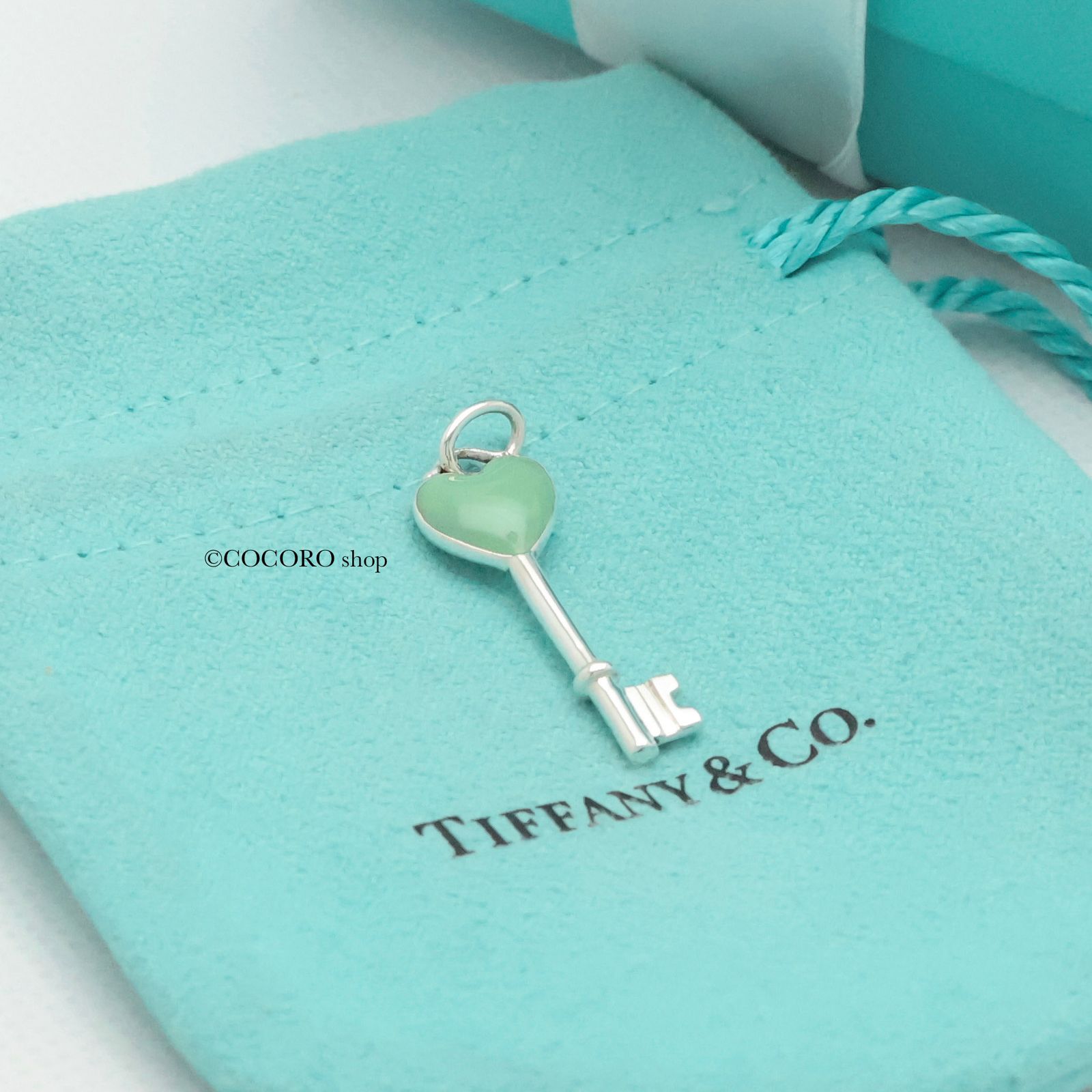 美品】ティファニー TIFFANY&Co. ハート キー ブルー エナメル