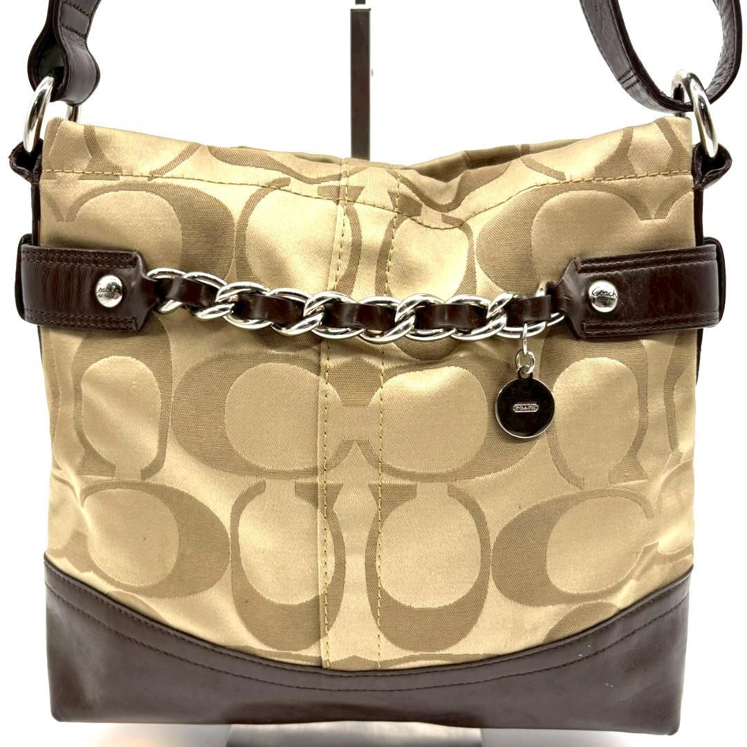 COACH コーチ シグネチャー チェーン ショルダーバッグ キャンバス