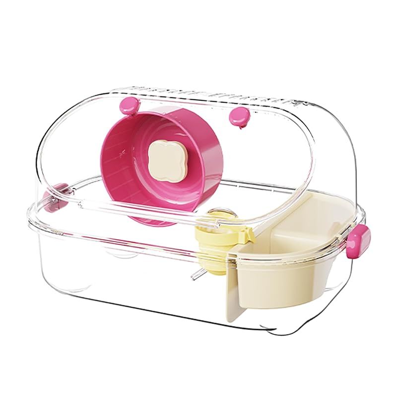 Tafit ハムスター ケージ セット 全透明 回し車&給水ボトル付き 多機能