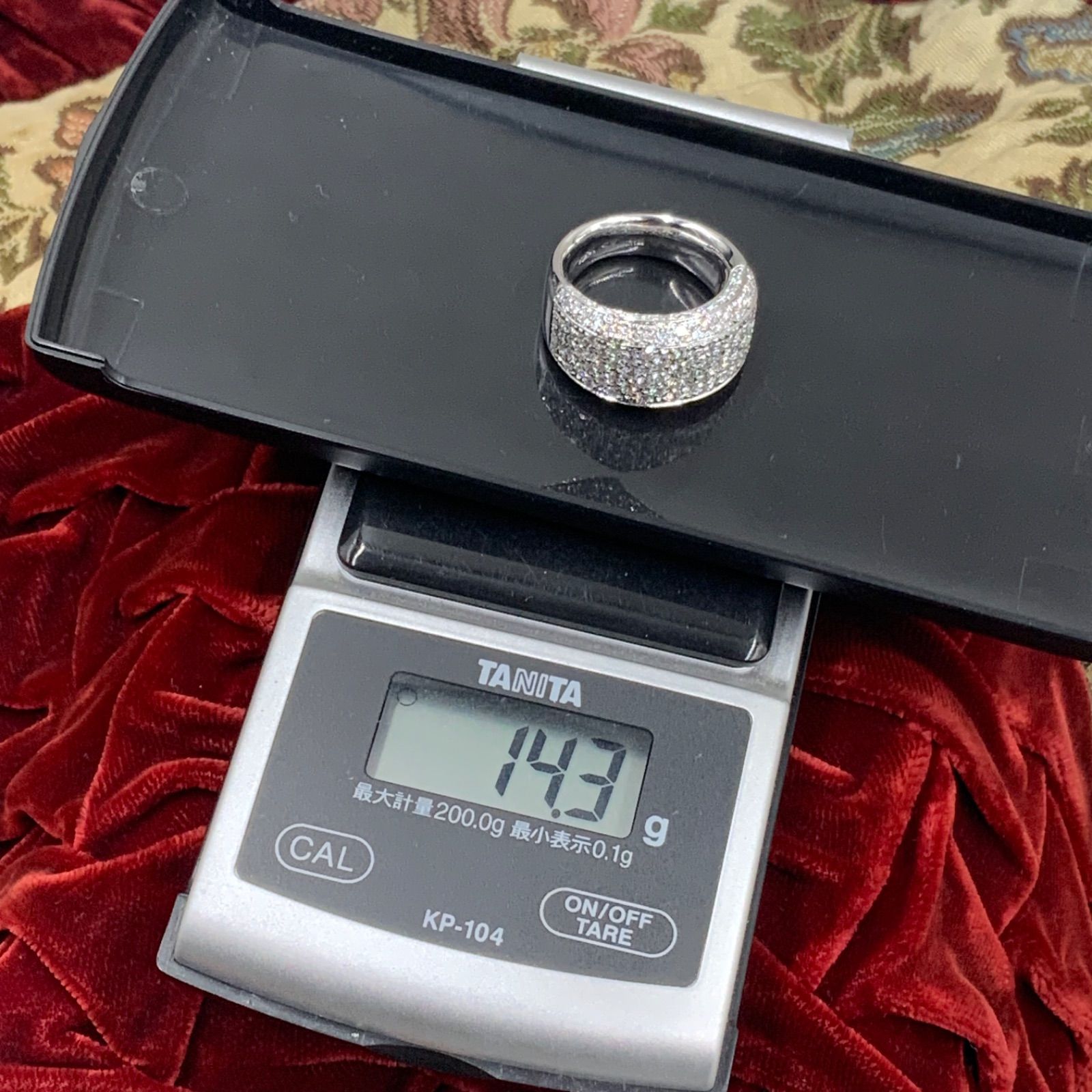 750 ホワイトゴールド パヴェダイヤリング 14.3g 約13号 3.5ct - メルカリ