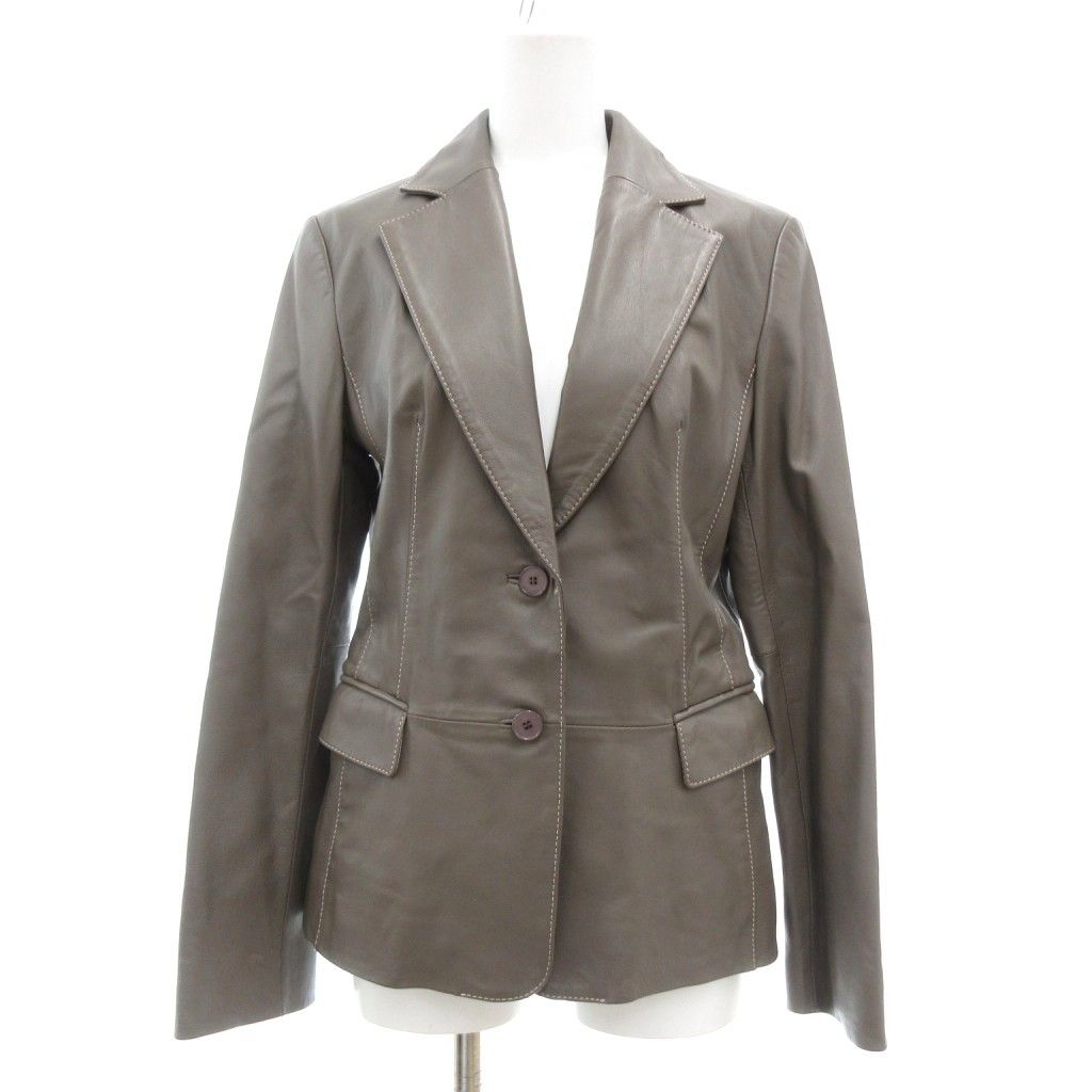 23区 オンワード樫山 テーラードジャケット ラムレザー 羊革 38