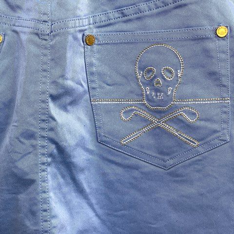 マーク＆ロナ MARK&LONA ミニスカート ポケット刺繍 スカル ゴルフ