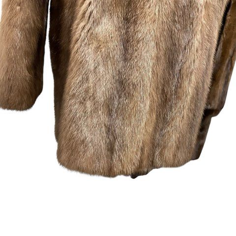 毛皮コート ブラウンミンク ファーコート ダイマル M 9号相当 ロングコート wood notes by OSFUR ミンク MINK 毛皮コート リアルファー ブラウン 9