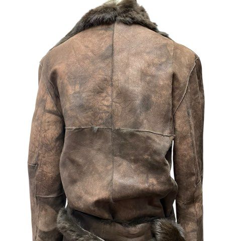 ムートン ベルト付きコート リアルファー リバーシブル レザー