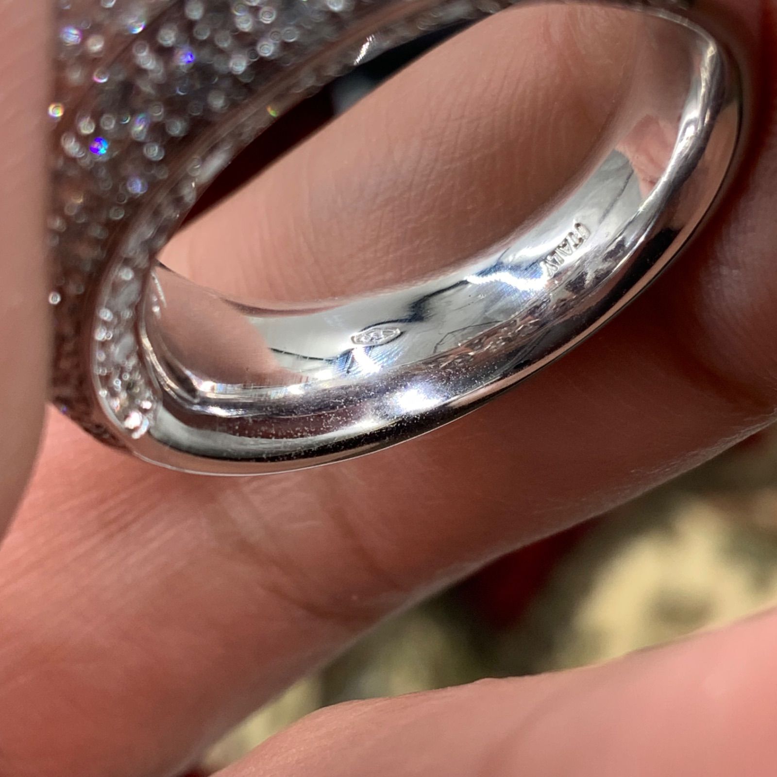 750 ホワイトゴールド パヴェダイヤリング 14.3g 約13号 3.5ct - メルカリ