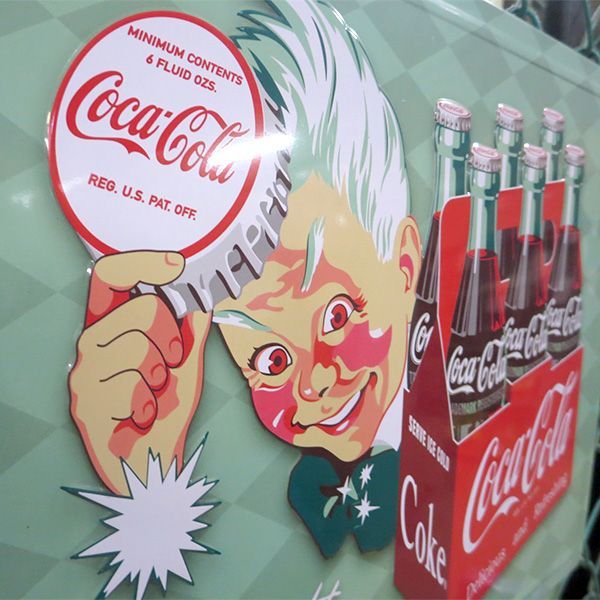 エンボス メタルサインCOCA-COLA Extra Bright Refreshment