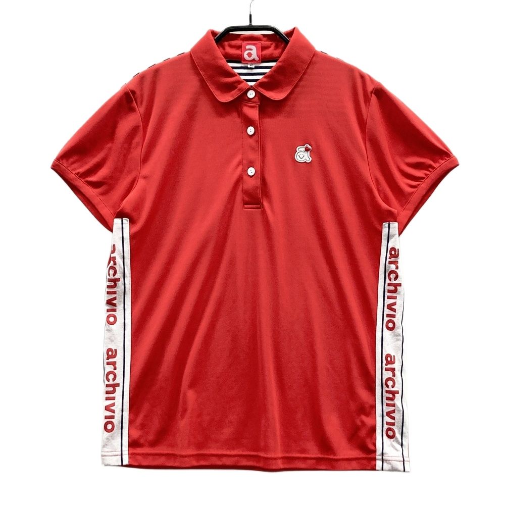 アルチビオ　レディース　半袖ポロシャツ　40 新品未使用 サイズ：40 ARCHIVIO アルチビオ 半袖ポロシャツ サイドロゴ レッド系