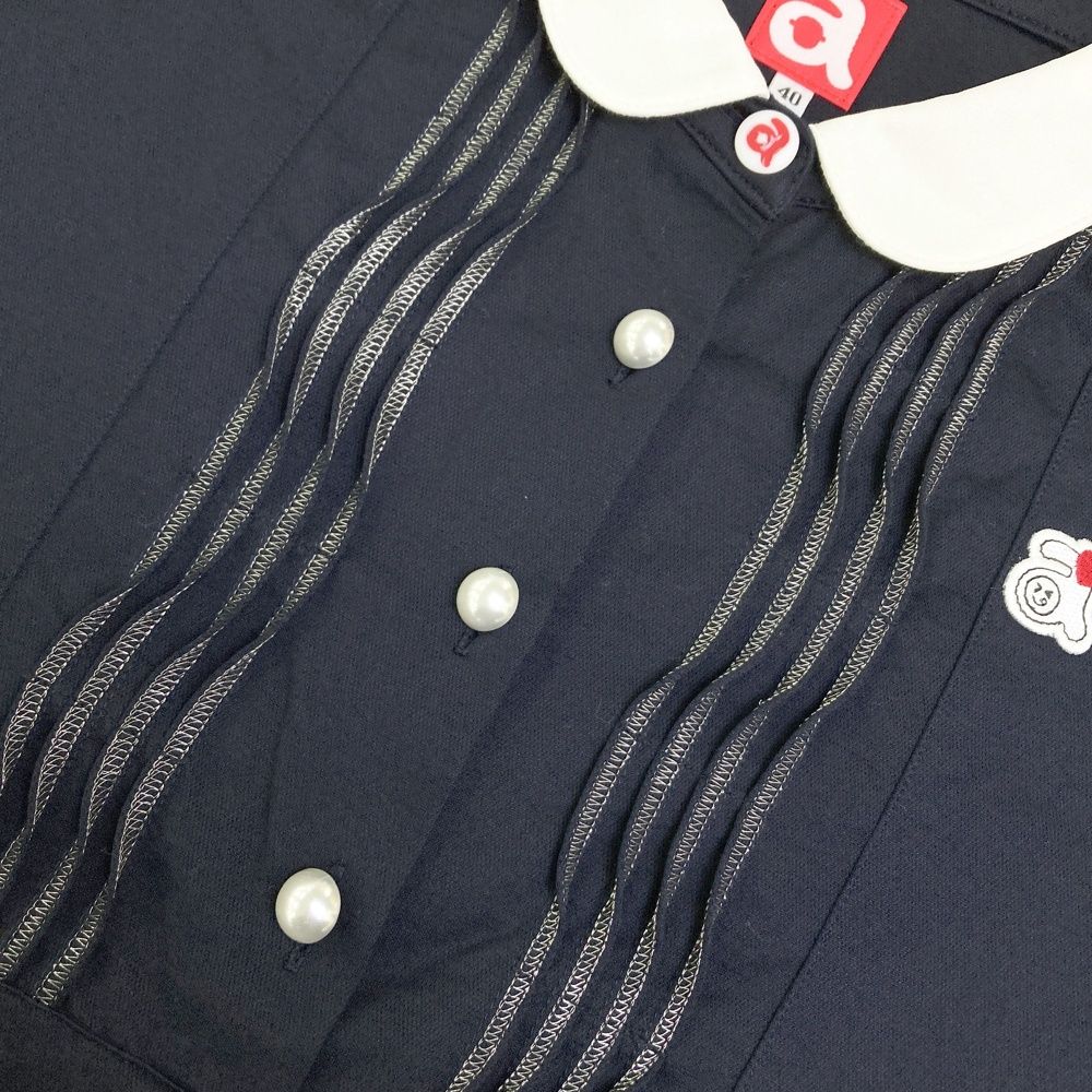 サイズ：40 ARCHIVIO アルチビオ 半袖ポロシャツ ネイビー系