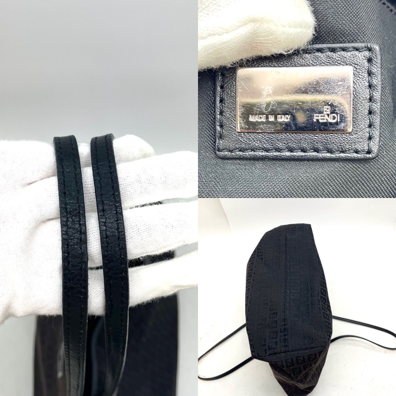 フェンディ トート ショルダーバッグ ズッキーノ ズッカ A4 黒 FZ498