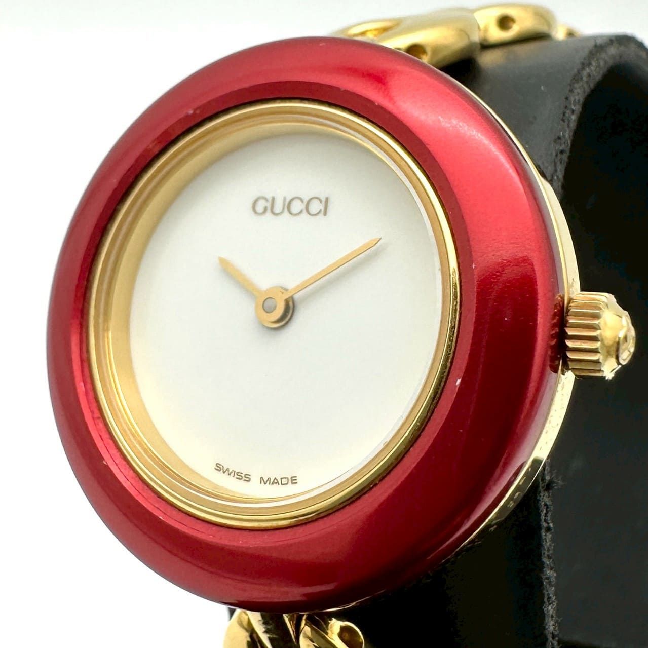 電池交換済】GUCCI グッチ 腕時計 チェンジベゼル 11/12.2 クォーツ GP