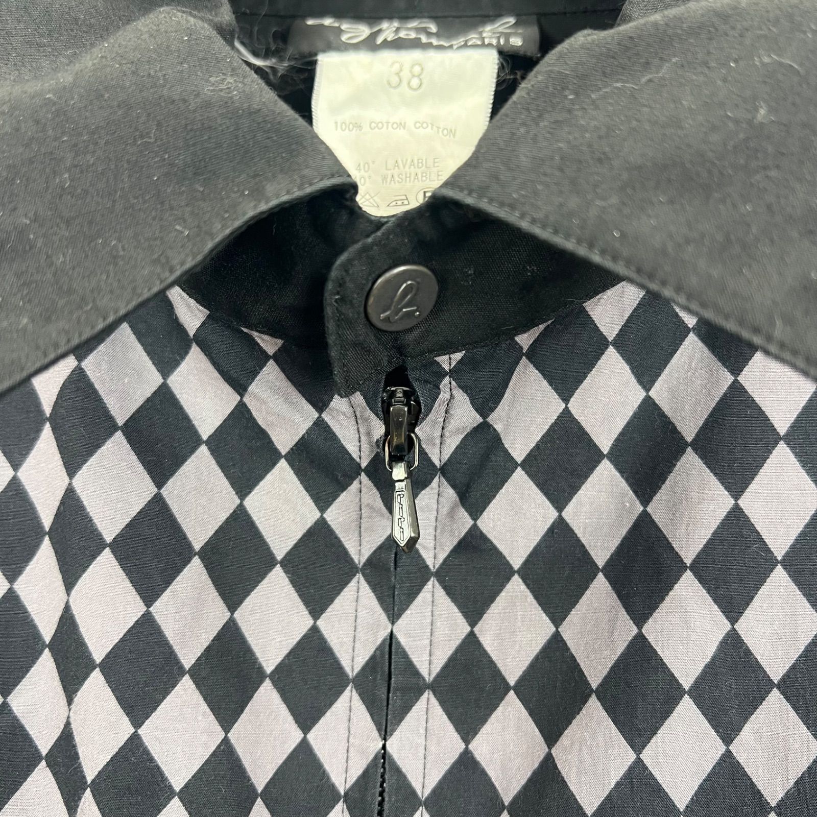 agnes b. homme 00s JAPAN archive checker zip shirt 38 M アニエスべ