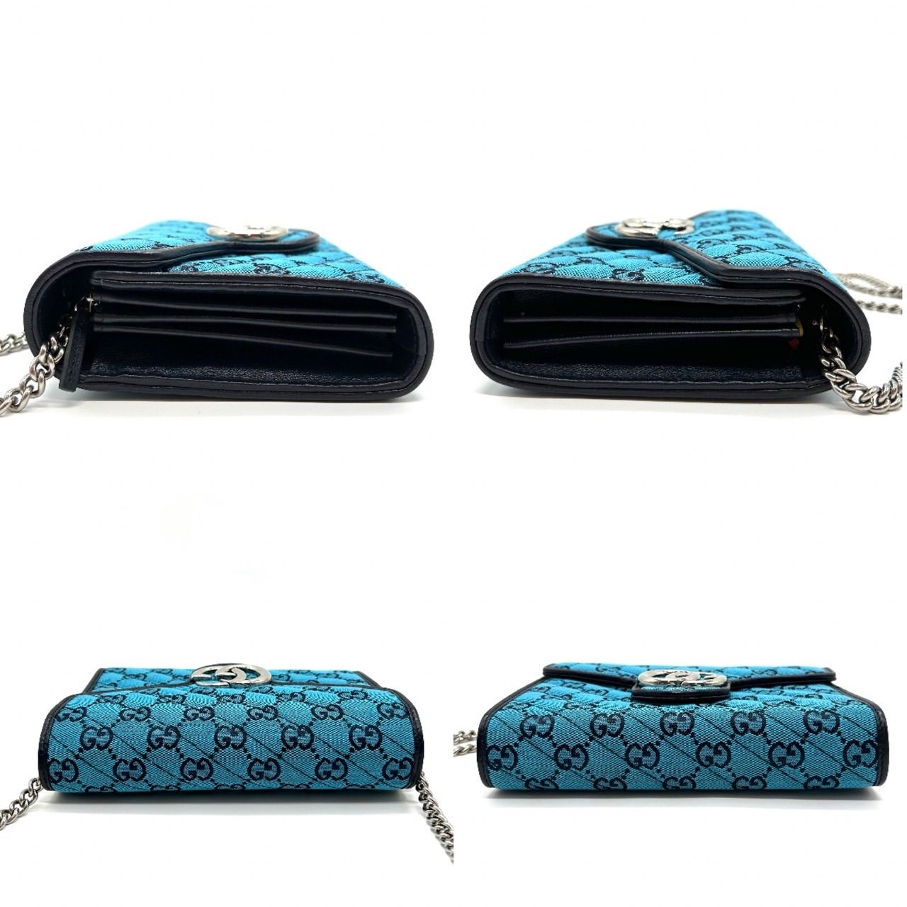 GUCCI グッチ GGマーモント チェーンショルダーバッグ 474575 ブルー