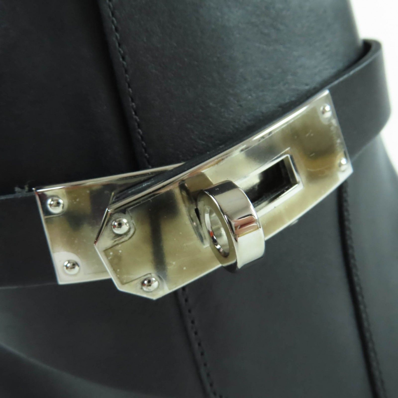 極美品☆HERMES エルメス ネオ シルバー金具 ケリーバックル レザー
