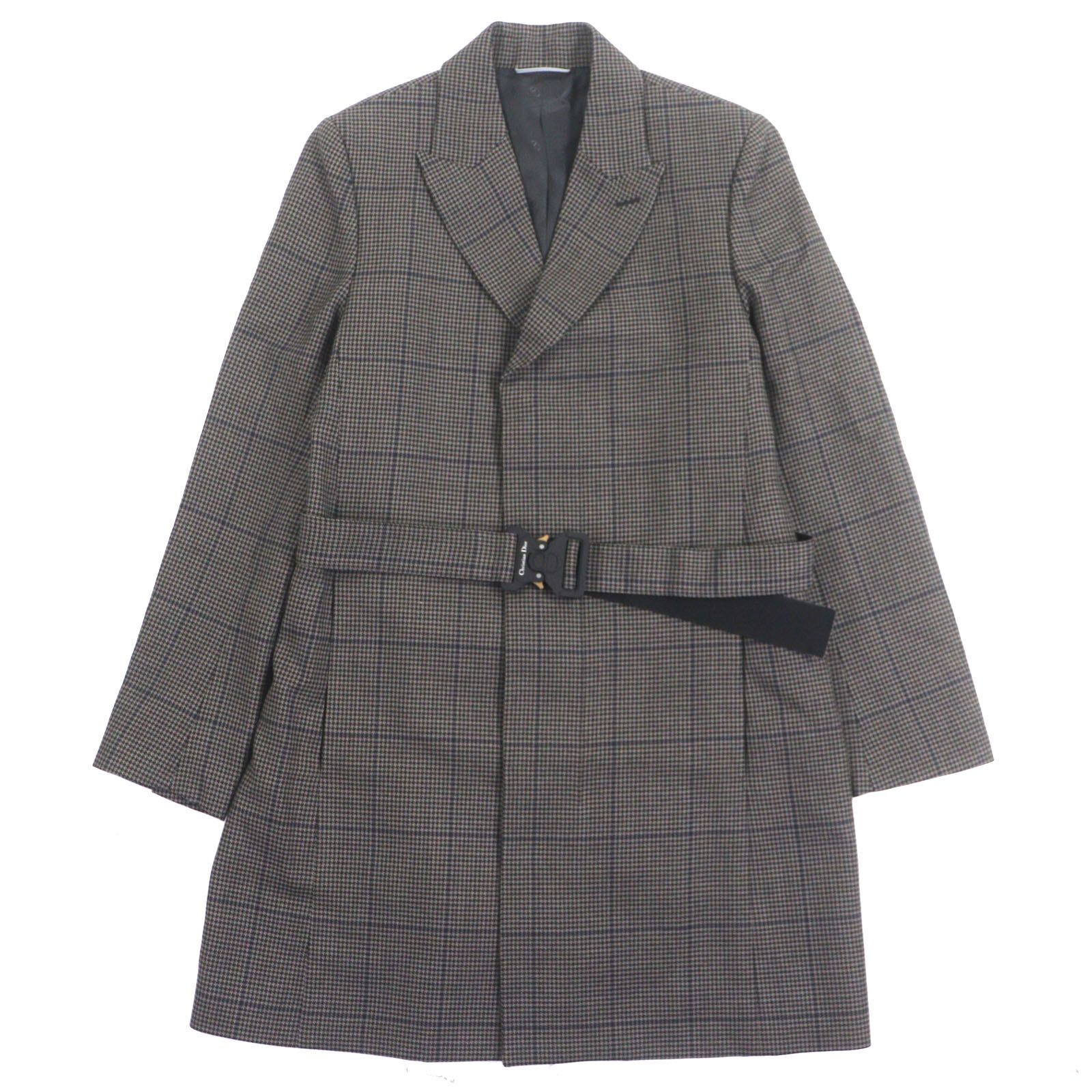 極美品▽DIOR ディオール オム 293C381B5637 ウール100% 千鳥格子柄 CD