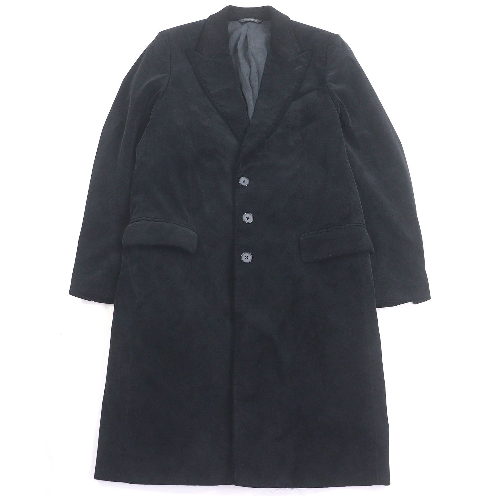 美品□DOLCE&GABBANA ドルチェ＆ガッバーナ 黒タグ ベロア 裏シルク100