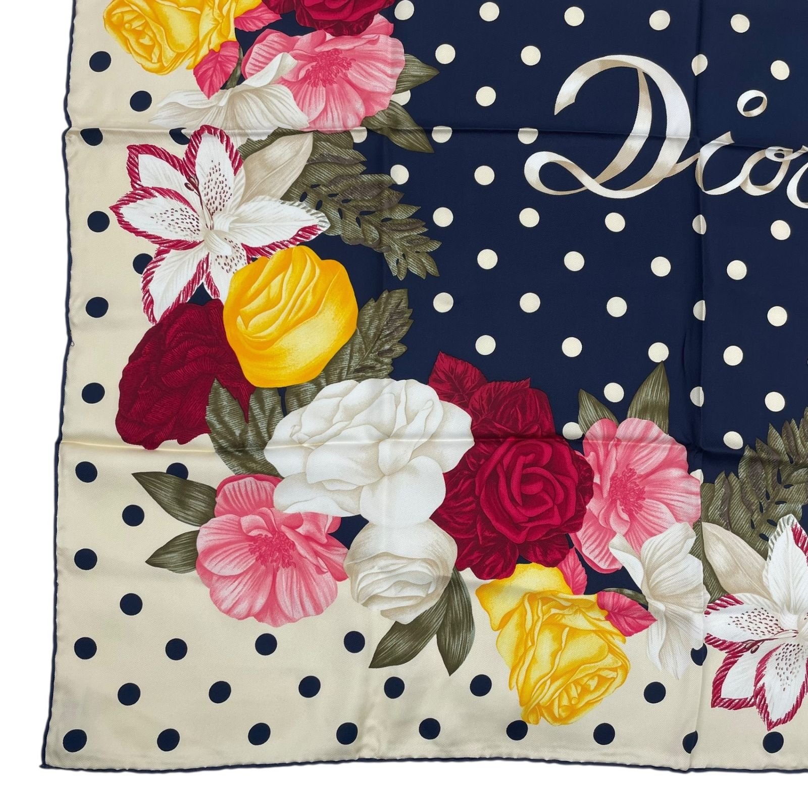 極美品 Christian Dior クリスチャン ディオール スカーフ シルク ロゴ