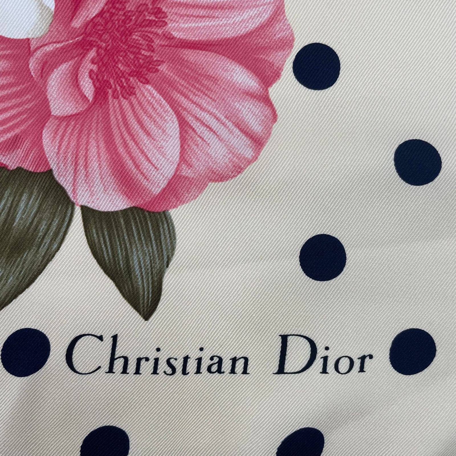 極美品 Christian Dior クリスチャン ディオール スカーフ シルク ロゴ