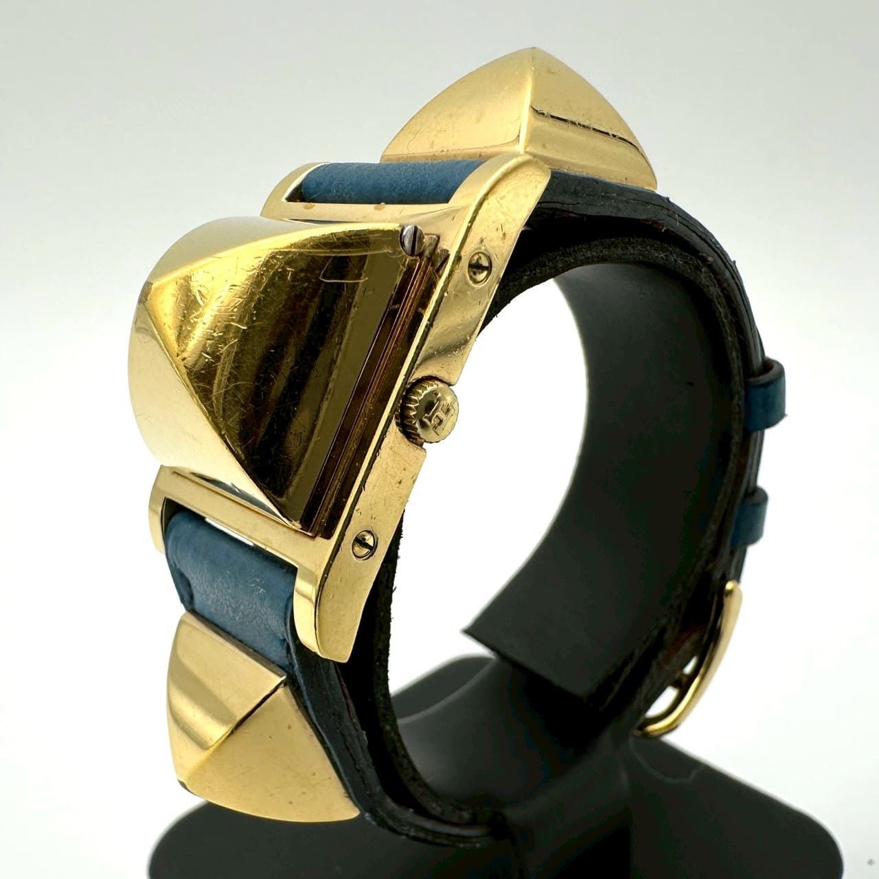 HERMES エルメス 腕時計 メドール バングル ME1.201 GP レザー