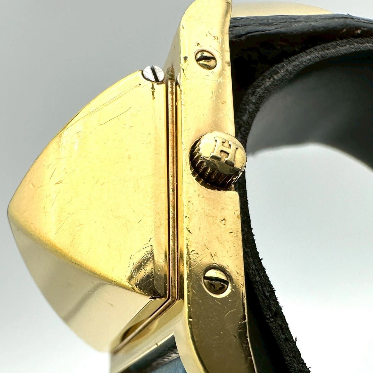 HERMES エルメス 腕時計 メドール バングル ME1.201 GP レザー