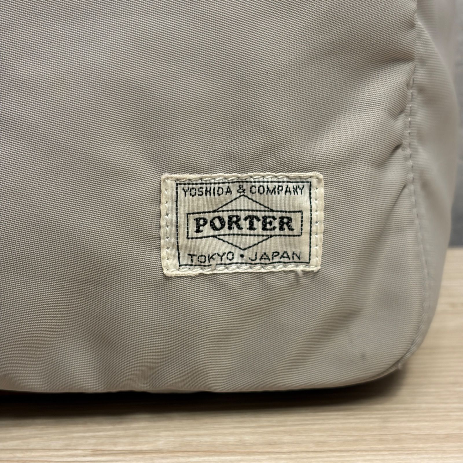 PORTER ポーター クリーム トートバッグ ナイロン ベージュ A4可