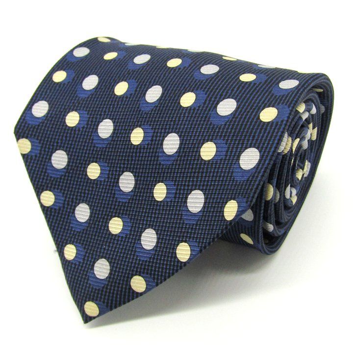 yanko様売約済 drakes ネイビーシルク ドット柄 ネクタイ yanko様売約