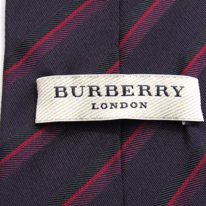 【 未使用 】バーバリー ストライプ イタリア製 ネイビー ホースロゴ バーバリーロンドン ブランド ネクタイ ストライプ柄 ホースマーク
