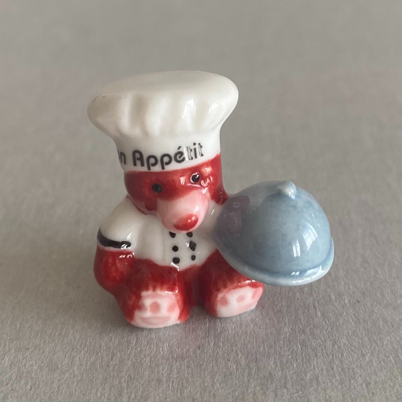 シェフのくまさんのフェーブ／フランス雑貨／陶器ミニチュア