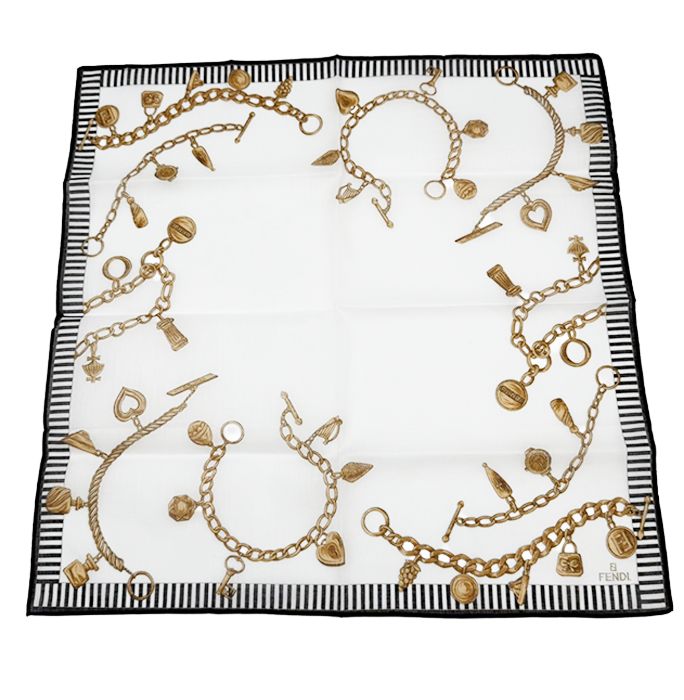 FENDI Longchamp ハンカチ 4点 セット ブランド アソート シルク 綿混